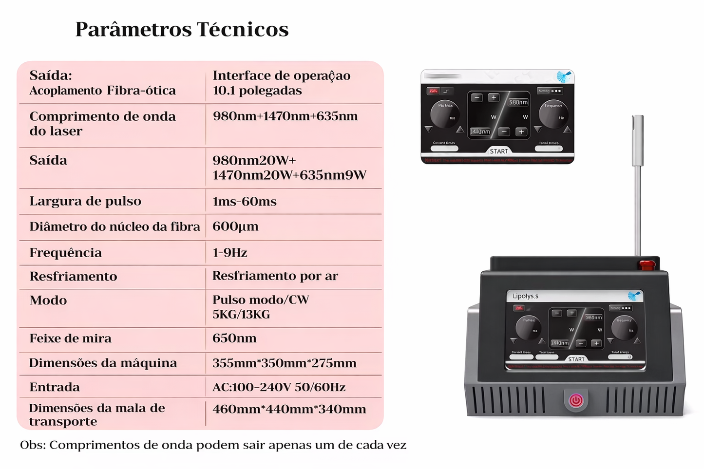Endolaser TripleWavePRO 980nm+1470nm+635nm Ponteira Vascular - Última geração 2026