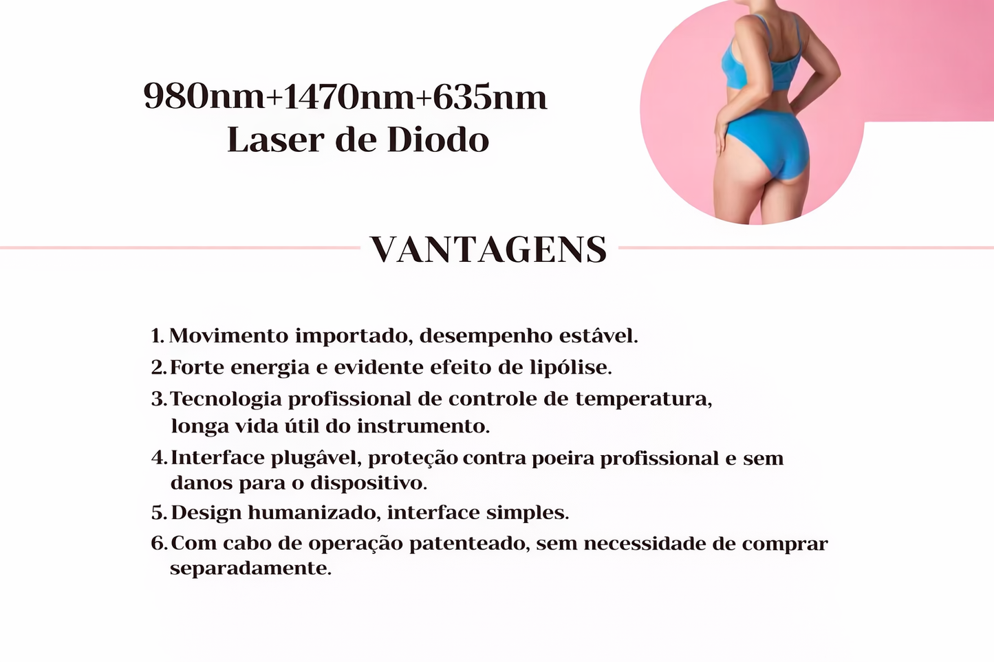 Endolaser TripleWavePRO 980nm+1470nm+635nm Ponteira Vascular - Última geração 2026